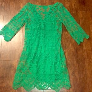 Yoana Baraschi Green Lace Dress